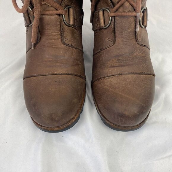 Sorel Joan Of Arctic Wedge II Snow Boots Women's 9 Brown Lace Up NL2305-250 - Picture 2 of 12